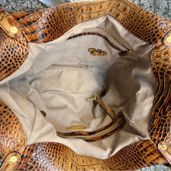 Brahmin Tan Crocodile-Embossed Shoulder Bag - Picture 2 of 3